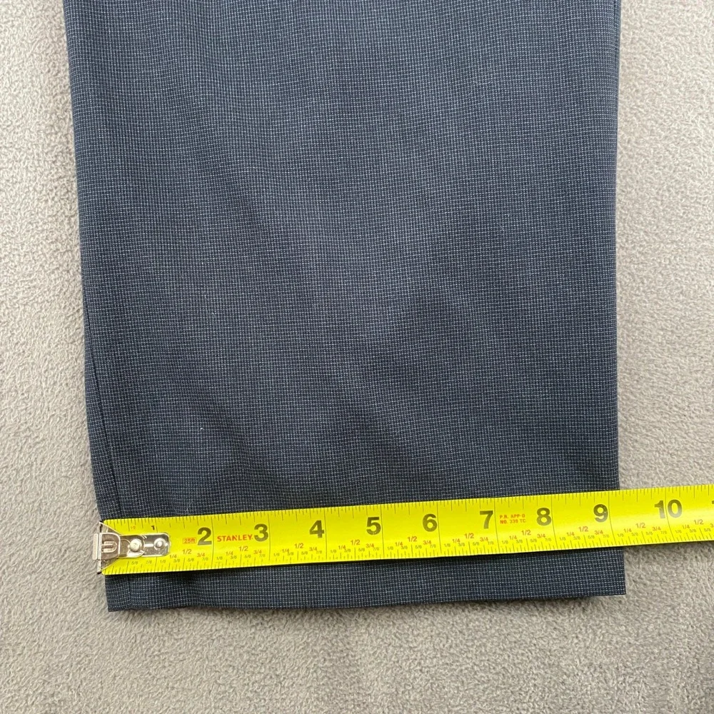 Van Heusen Mens Navy Blue Micro Pattern Dress Pants 40x32 Flat Front Trousers
